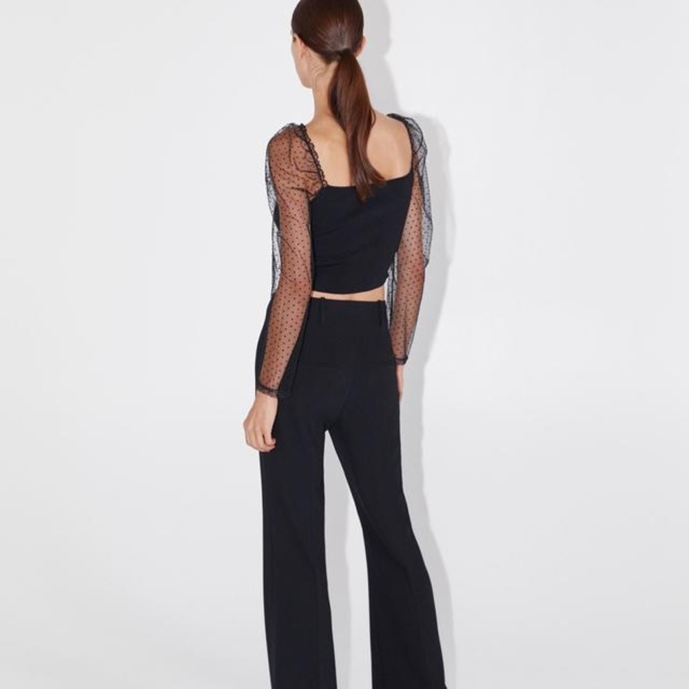 Sheer sleeved top